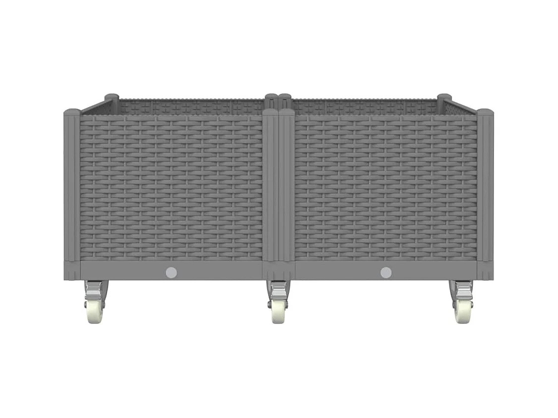 Jardinière bac lit surélevé grise 100 x 80 x 54 cm 02_0038843