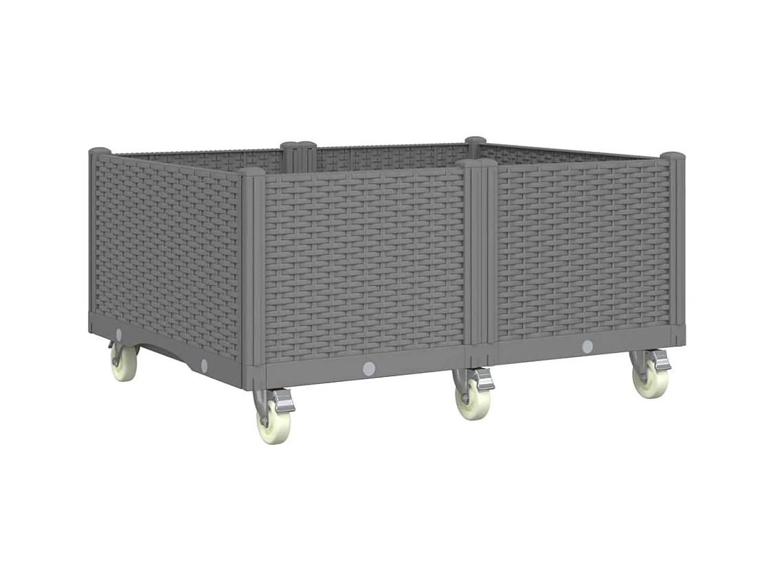 Jardinière bac lit surélevé grise 100 x 80 x 54 cm 02_0038843