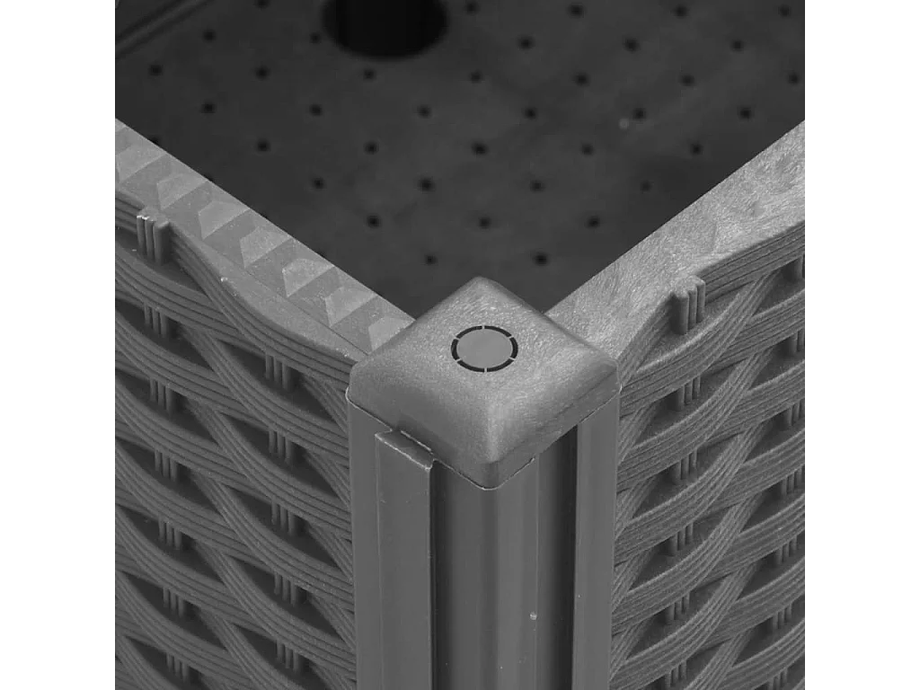 Jardinera elevada para jardín de flores terraza con ruedas ligera 100 x 80 x 54 cm PP gris 02_0038843