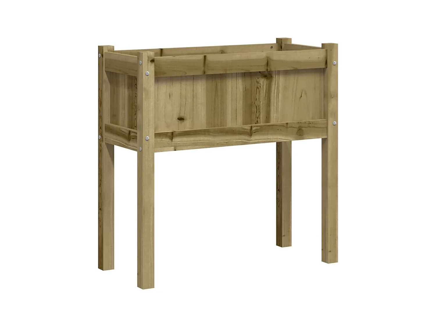 Fioriera rialzata per giardino terrazza con piedini 70 x 31 x 70 cm in legno di pino impregnato marrone 02_0038167