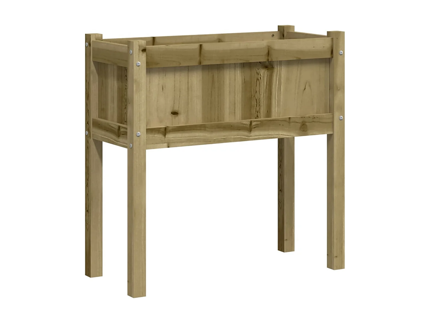 Fioriera rialzata per giardino terrazza con piedini 70 x 31 x 70 cm in legno di pino impregnato marrone 02_0038167