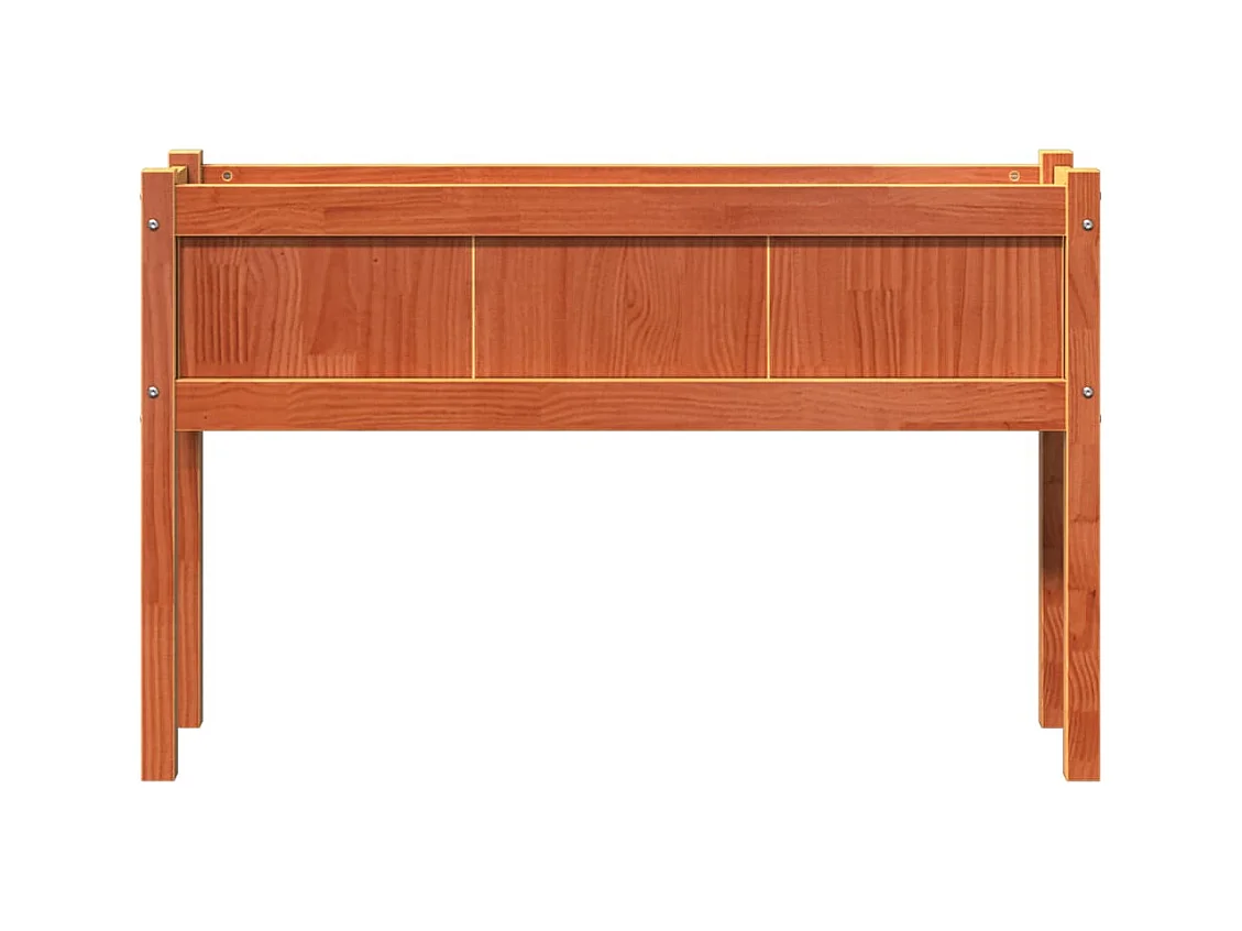 Portavaso per fioriera aiuola rialzata piante fiori giardino terrazze set da 2 con piedini in cera legno di pino massiccio marrone 02_0039023