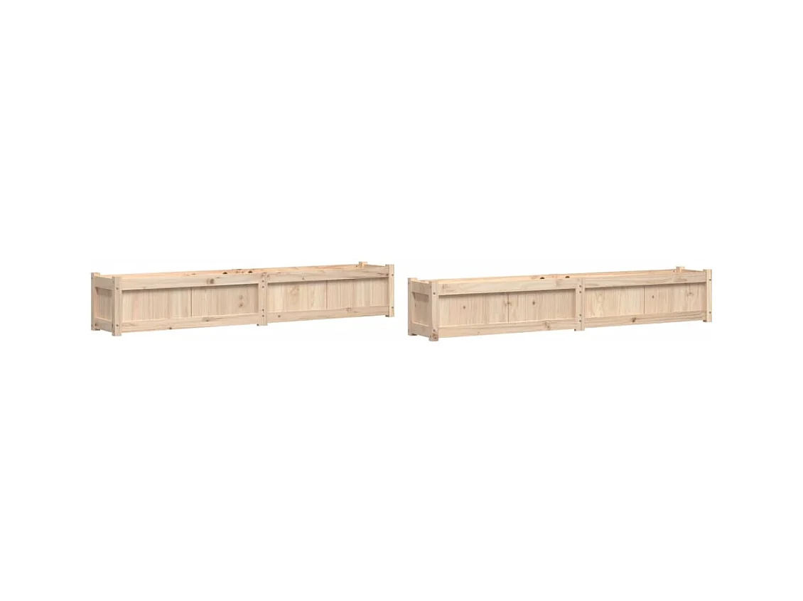 Vassoio per fioriera aiuola rialzata piante fiori giardino terrazze set da 2 legno massello di pino marrone 02_0039048