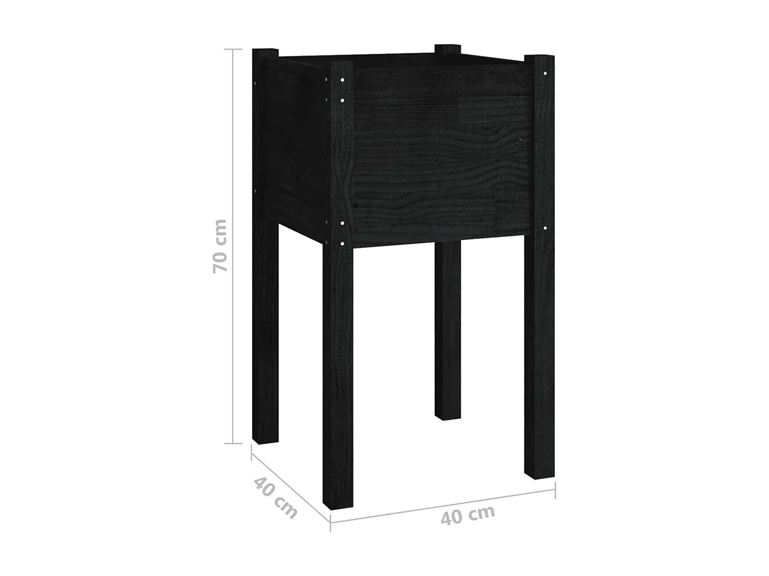 Jardinière bac lit surélevé bois marron 40 x 40 x 70 cm 02_0038551