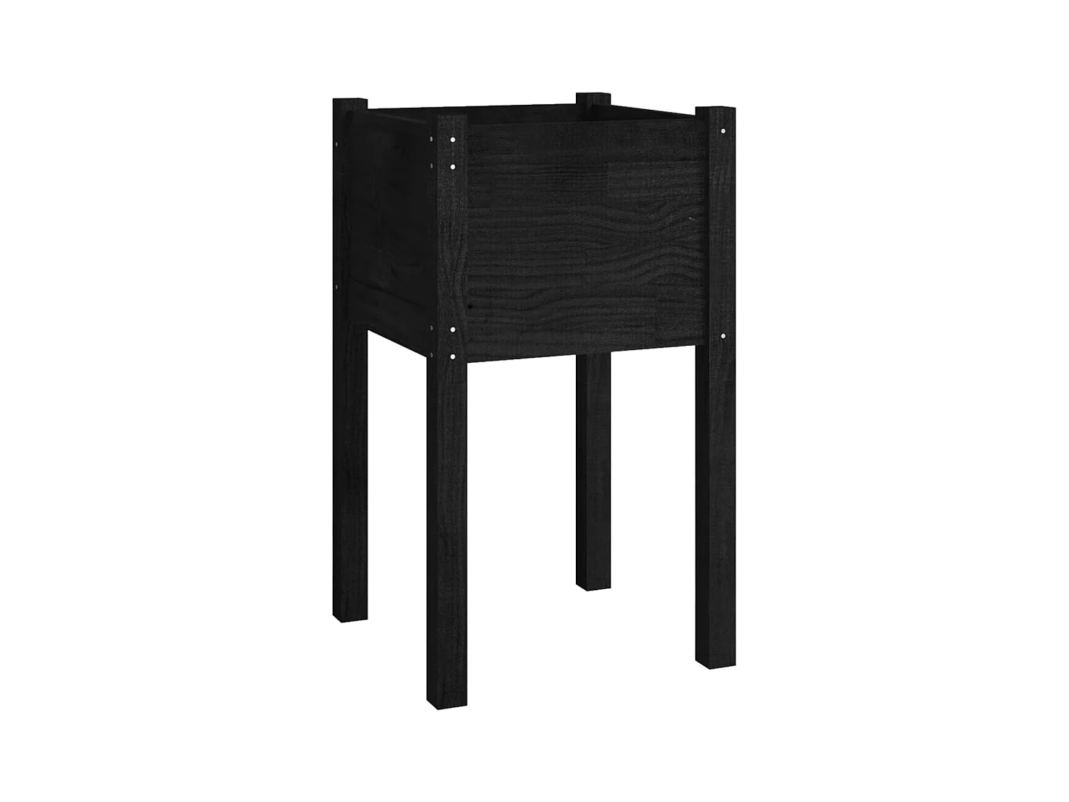 Vassoio per fioriera aiuola rialzata piante fiori terrazza giardino esterno 40 x 40 x 70 cm legno di pino massiccio nero 02_0038551