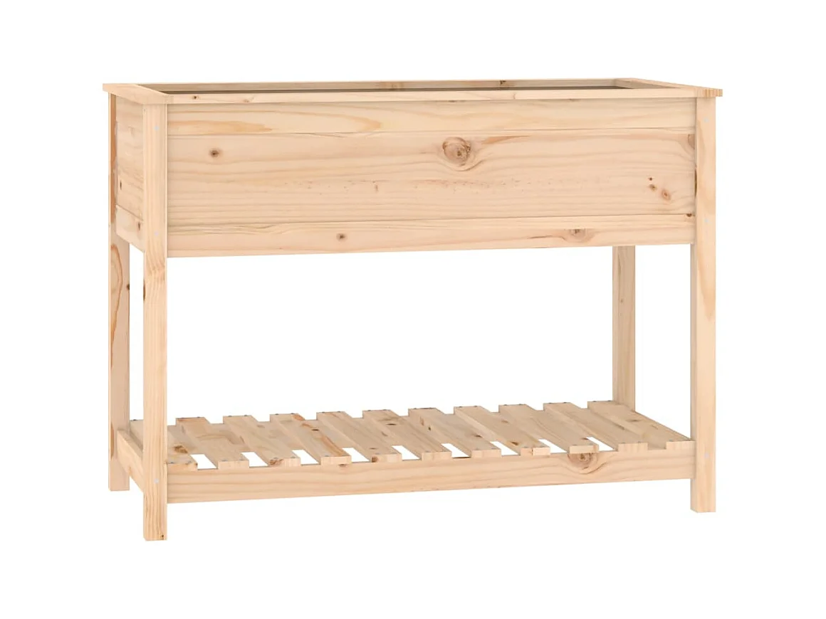 Jardinière bac lit surélevé bois marron 111.5 x 54 x 81 cm 02_0038385