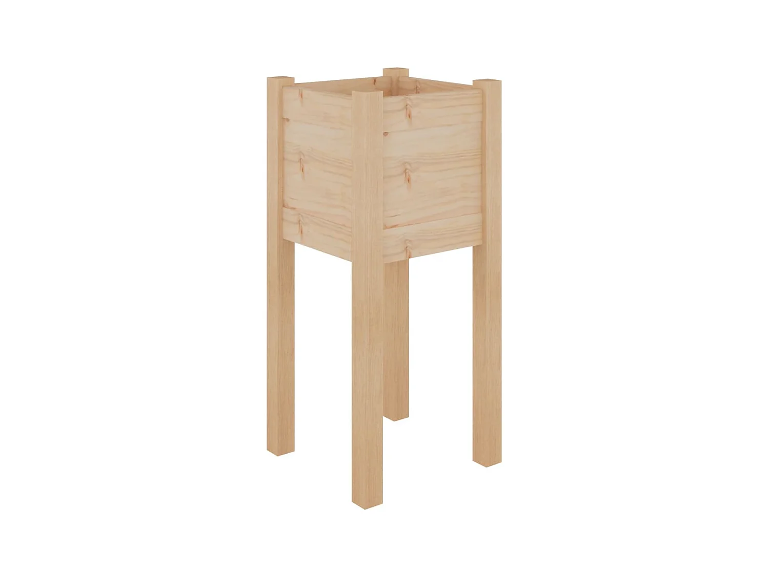 Fioriera rialzata per aiuola fioriera per terrazza giardino esterno 31 x 31 x 70 cm legno massello di pino marrone 02_0038543