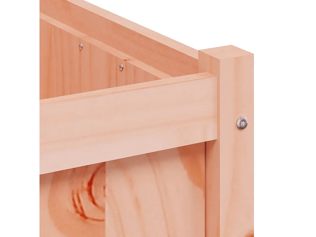 Set di 2 fioriere rialzate per fioriere da giardino e terrazze in legno massello Douglas marrone 02_0039054