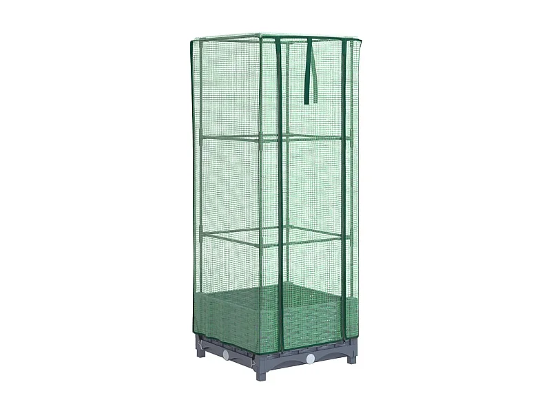 Jardinière bac lit surélevé grise 40 x 40 x 123 cm 02_0038771