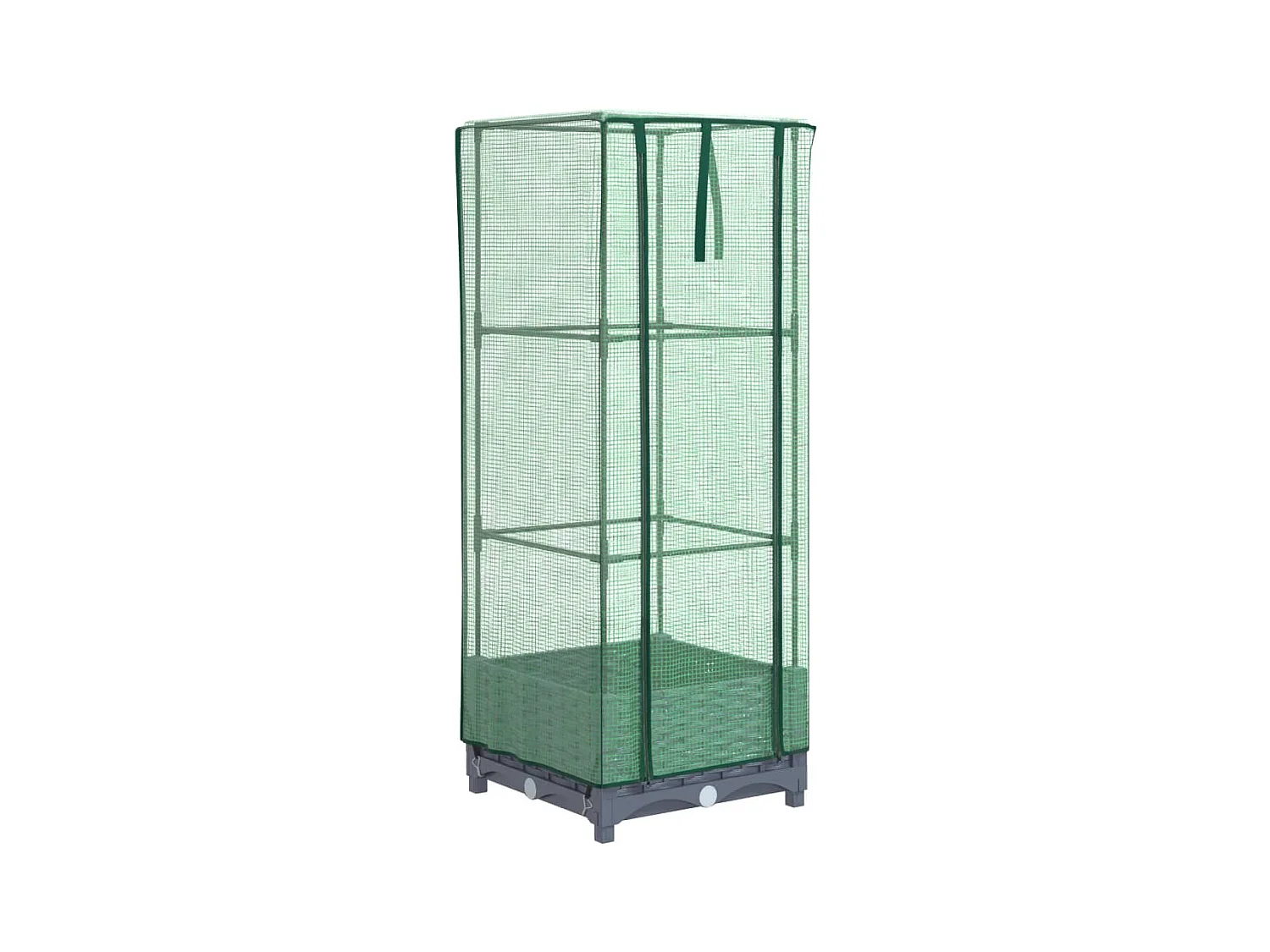 Floreira para canteiros elevados floreira para terraços de flores jardim elevado com cobertura estilo rattan 40 x 40 x 123 cm azul e cinza 02_0038771