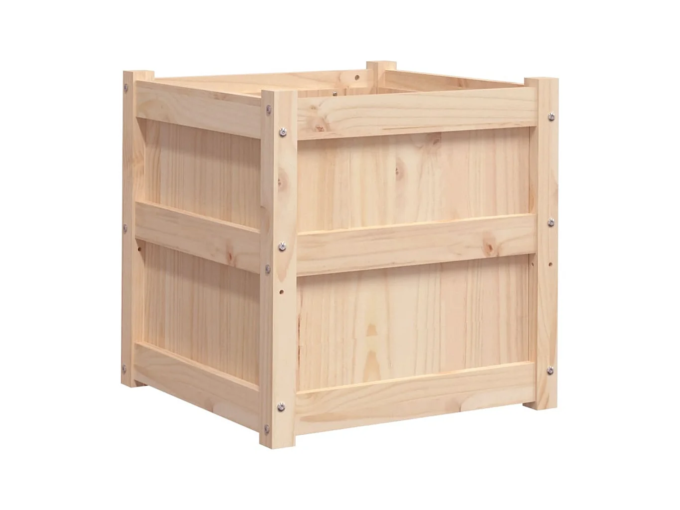 Vassoio per fioriera aiuola rialzata piante fiori terrazza giardino 50 x 50 x 50 cm legno di pino massiccio marrone 02_0037665