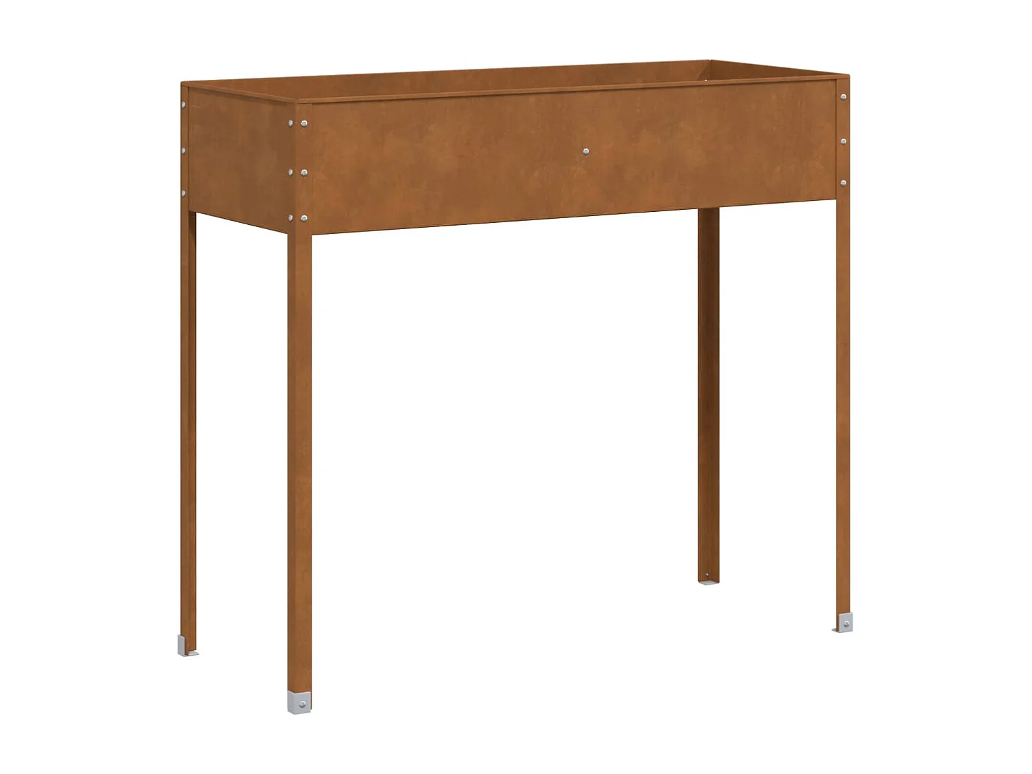 Fioriera aiuola rialzata piante fiori terrazza giardino 100,5 x 40,5 x 90 cm acciaio resistente alle intemperie marrone 02_0037291