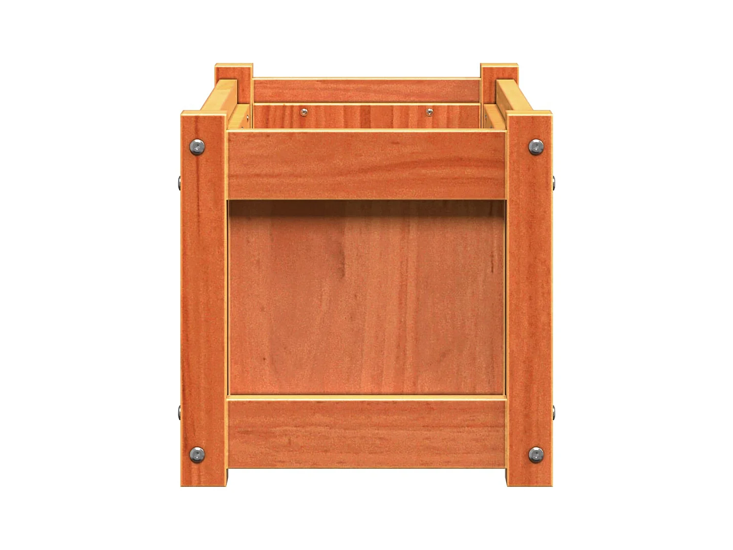 Macetero bancal elevado plantas flores jardín terrazas juego de 2 madera maciza de pino encerada marrón 02_0039063