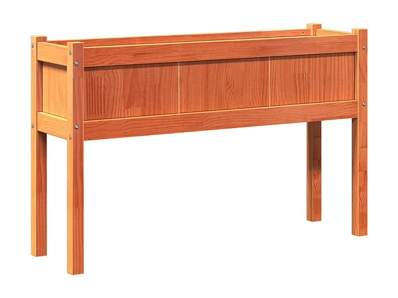 Vaso per fioriera aiuola rialzata piante fiori giardino terrazze con gambe e piedi 110 x 31 x 70 cm legno di pino massiccio marrone 02_0038875