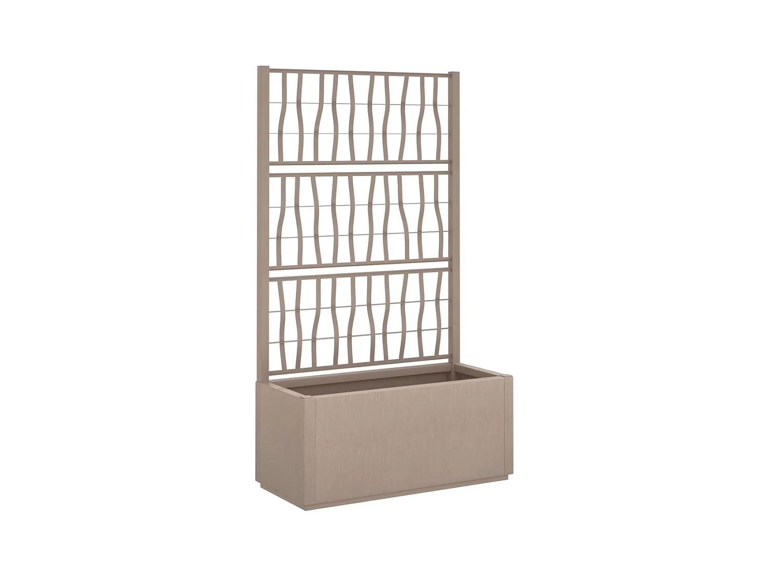 Bandeja para plantas canteiro elevado flores terraço jardim com treliça clara 80 x 36 x 140 cm PP marrom 02_0038359