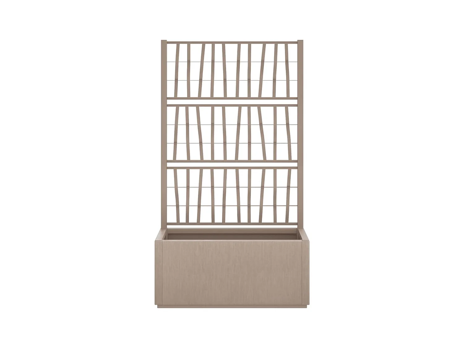 Bandeja para plantas canteiro elevado flores terraço jardim com treliça clara 80 x 36 x 140 cm PP marrom 02_0038359