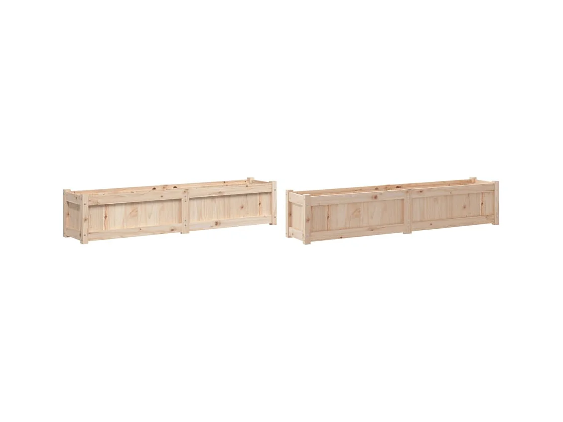 Vassoio per fioriera aiuola rialzata piante fiori giardino terrazze set da 2 legno massello di pino marrone 02_0039050
