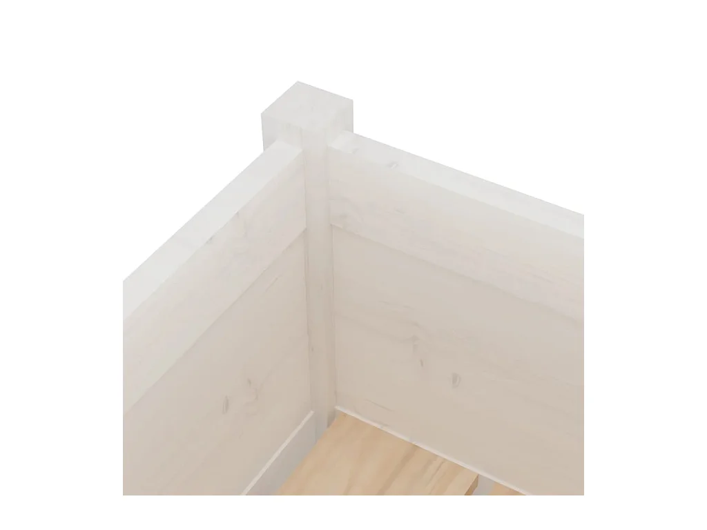 Jardinière bac lit surélevé bois blanche 70 x 70 x 70 cm 02_0037833