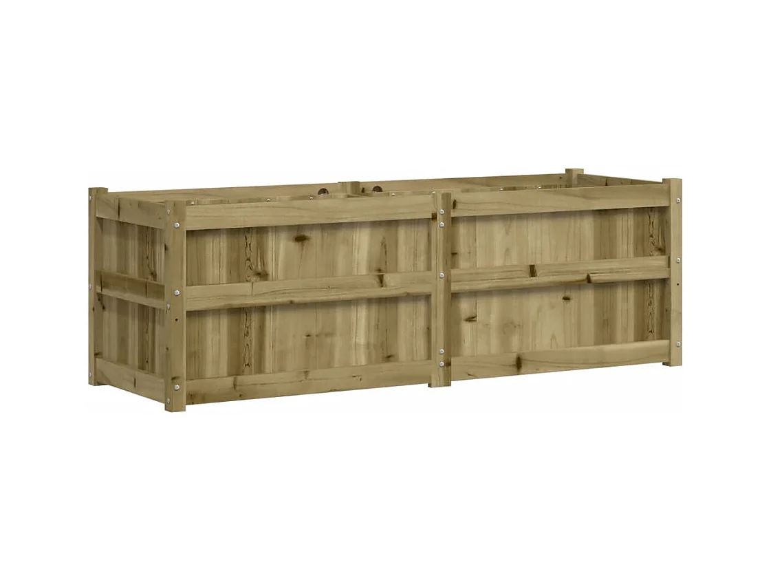 Vassoio per fioriera aiuola rialzata piante fiori terrazza giardino 150 x 50 x 50 cm legno di pino impregnato marrone 02_0037442
