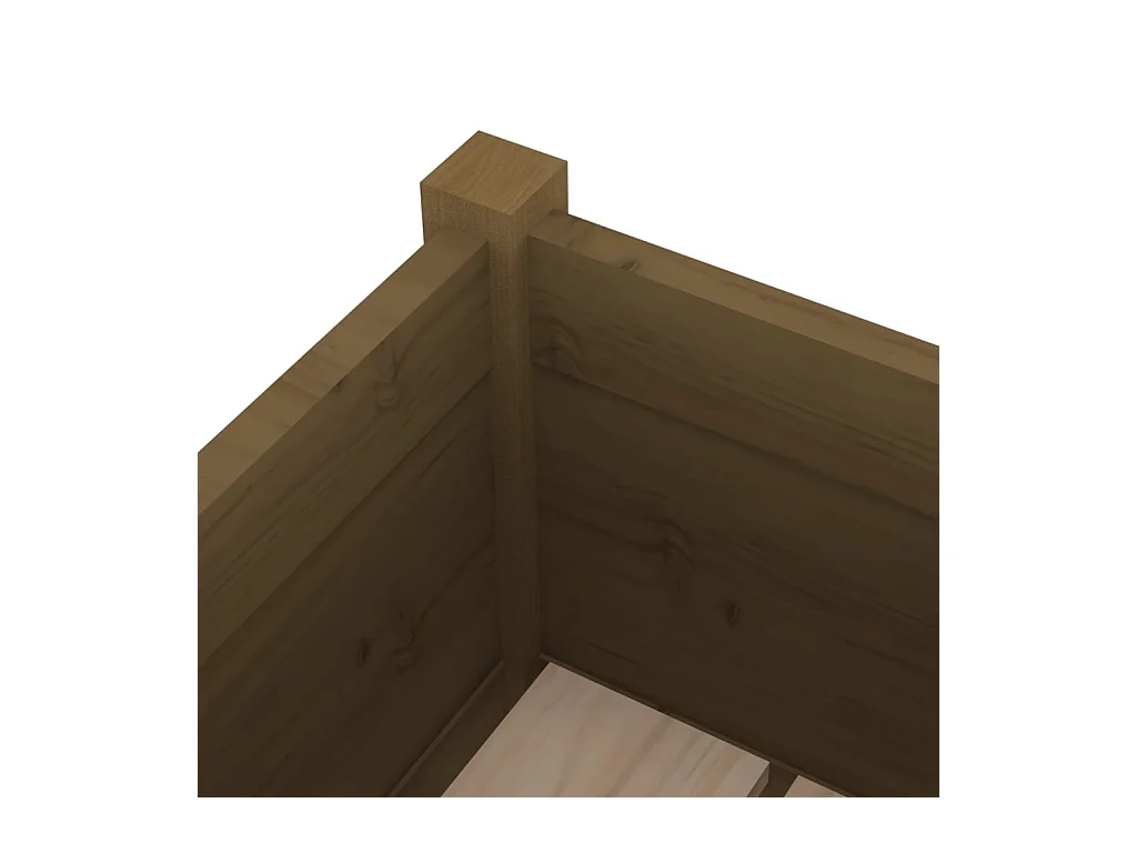 Jardinière bac lit surélevé bois marron 70 x 70 x 70 cm 02_0039005