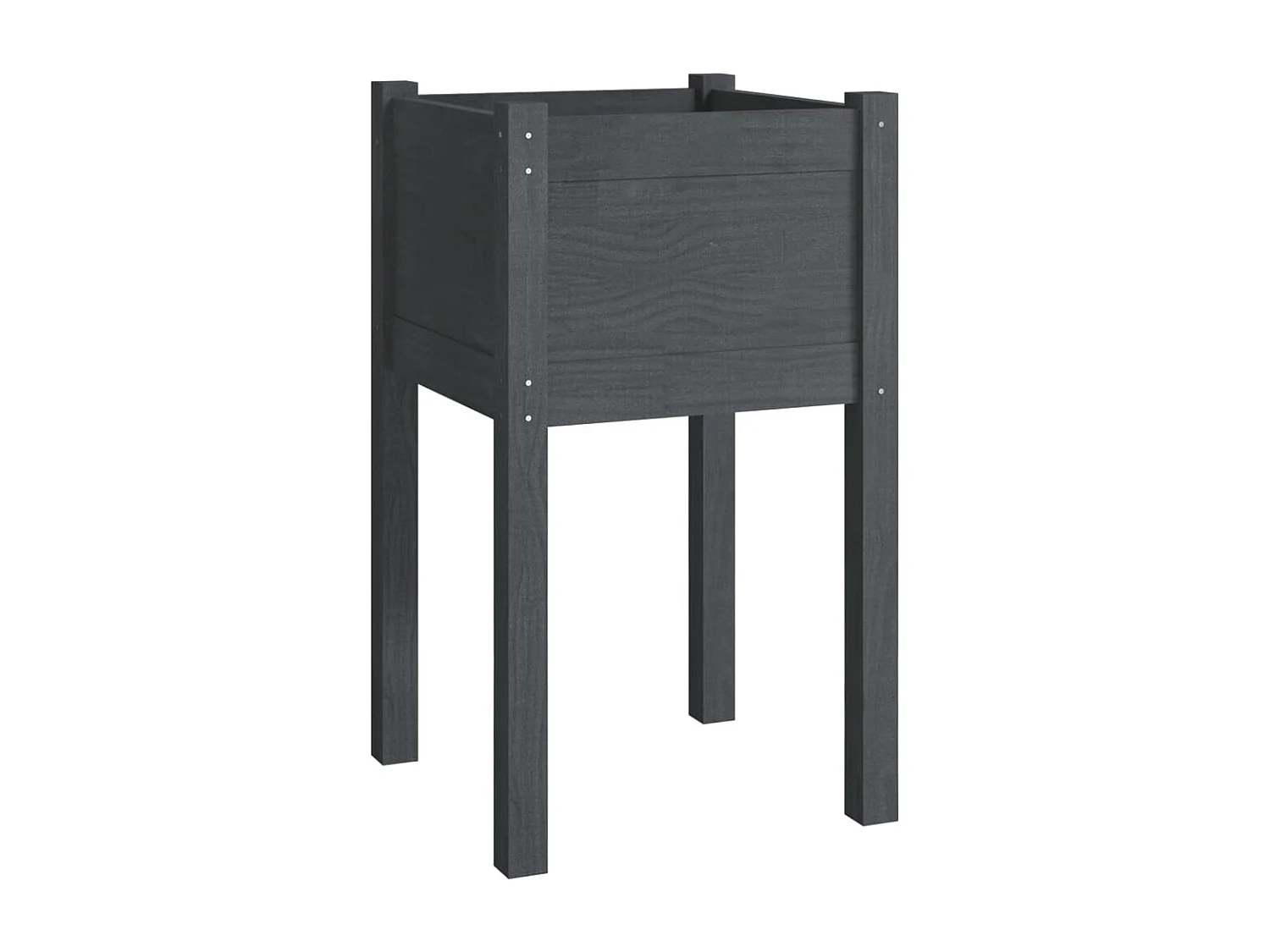 Plantador bandeja de cama elevada plantas flores jardim terraços ao ar livre conjunto de 2 40 x 40 x 70 cm madeira de pinho maciça cinza 02_0038900