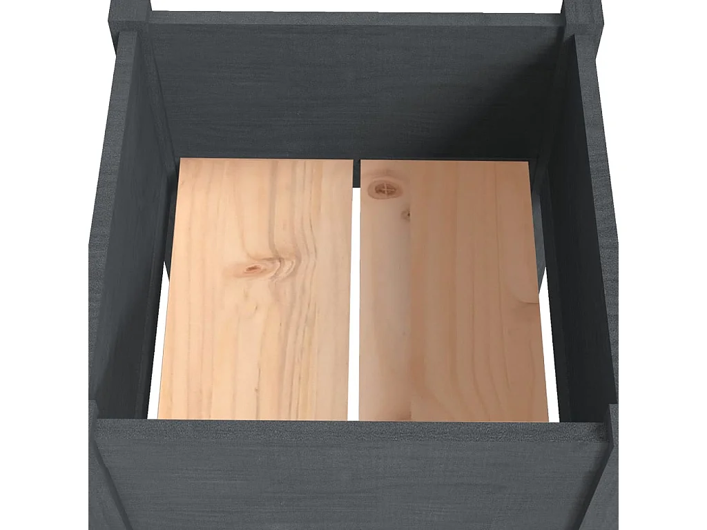 Plantador bandeja de cama elevada plantas flores jardim terraços ao ar livre conjunto de 2 40 x 40 x 70 cm madeira de pinho maciça cinza 02_0038900