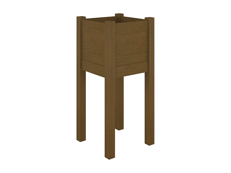 Vaso per fioriera aiuola rialzata piante fiori terrazza giardino esterno 31 x 31 x 70 cm legno di pino marrone 02_0038542