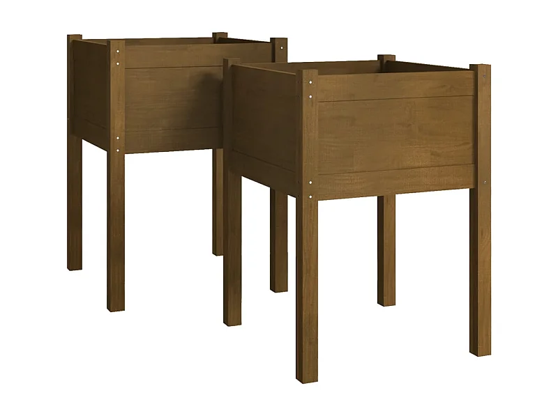 Jardinière bac lit surélevé bois marron 50 x 50 x 70 cm 02_0038996