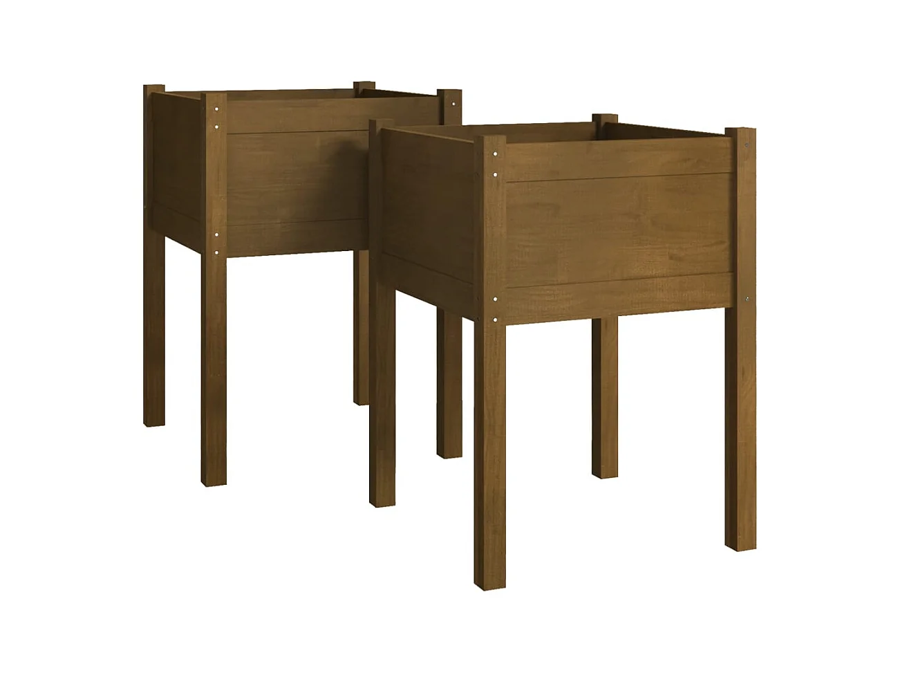 Vaso per fioriera aiuola rialzata piante fiori giardino terrazze set da 2 50 x 50 x 70 cm legno di pino massiccio marrone 02_0038996