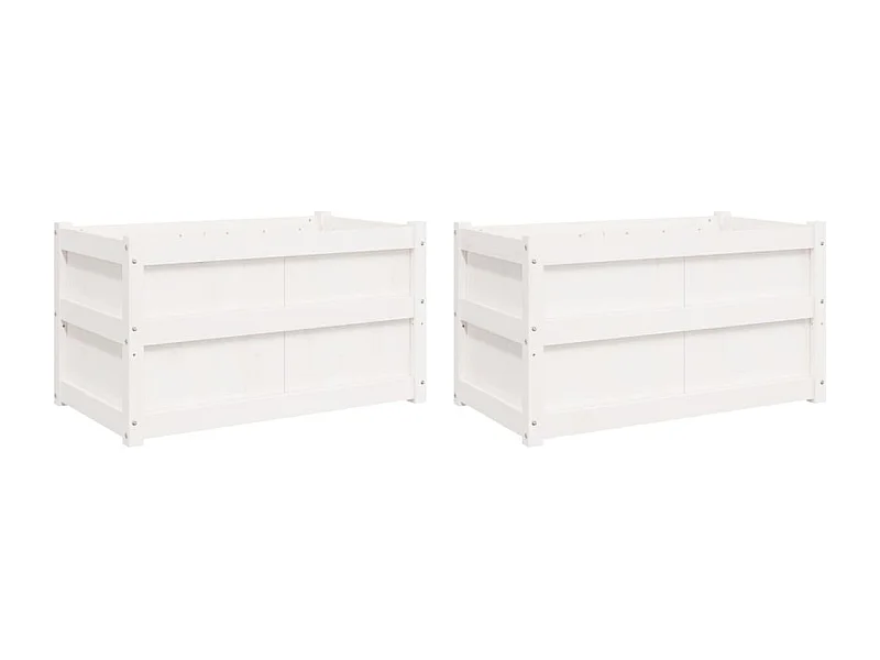 Jardinière bac lit surélevé bois blanche 90 x 50 x 50 cm 02_0039038