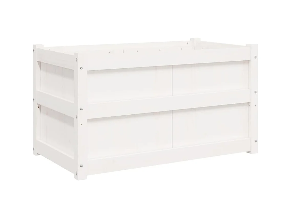 Jardinière bac lit surélevé bois blanche 90 x 50 x 50 cm 02_0039038