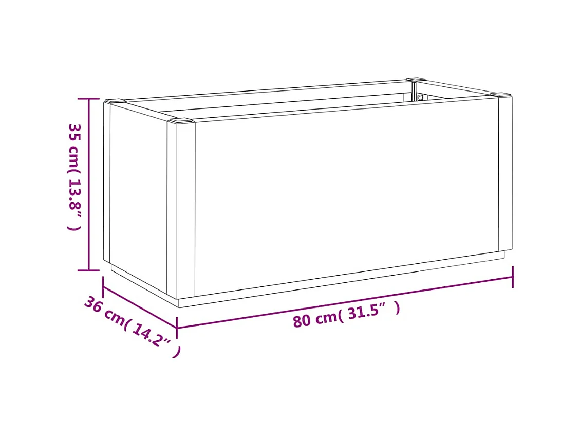 Bandeja para plantador de plantas com canteiro elevado flores terraço jardim transparente 80 x 36 x 35 cm PP marrom 02_0038534