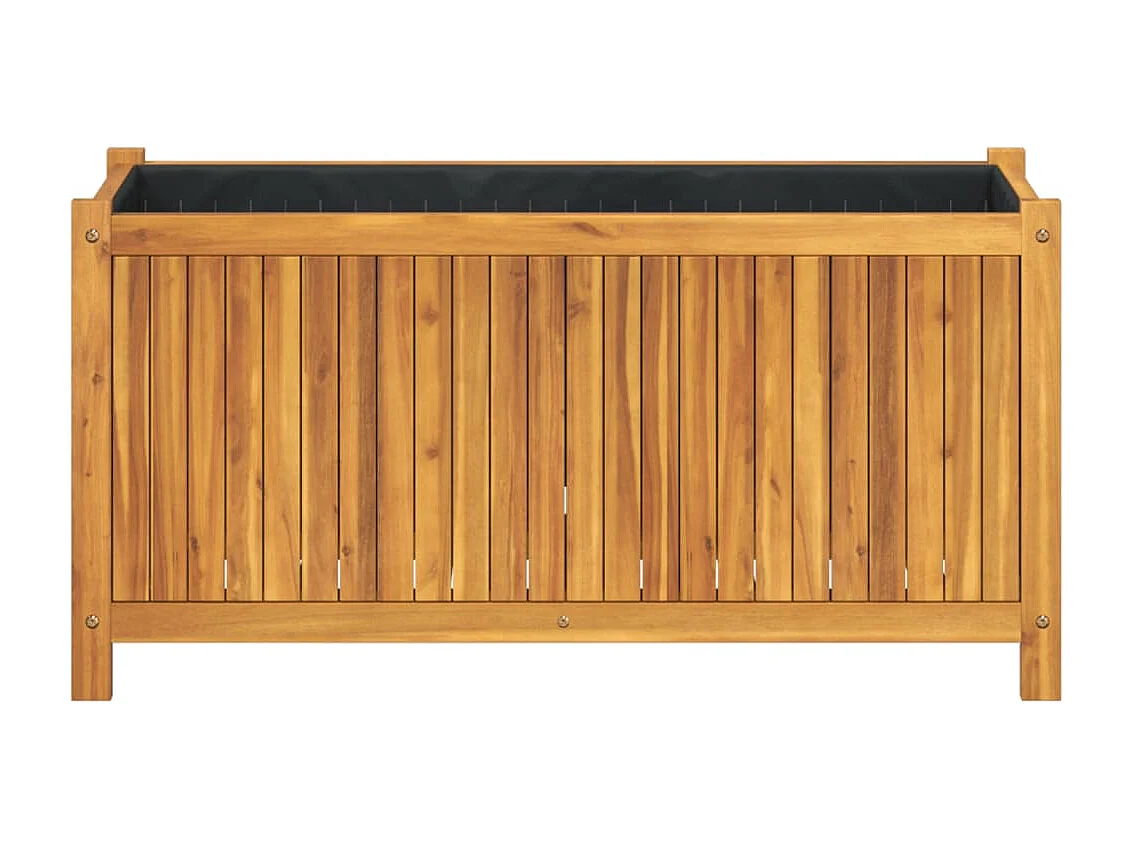 Aiuola rialzata/fioriera con rivestimento 99,5 x 38 x 50 cm legno massello di acacia marrone 02_0038147