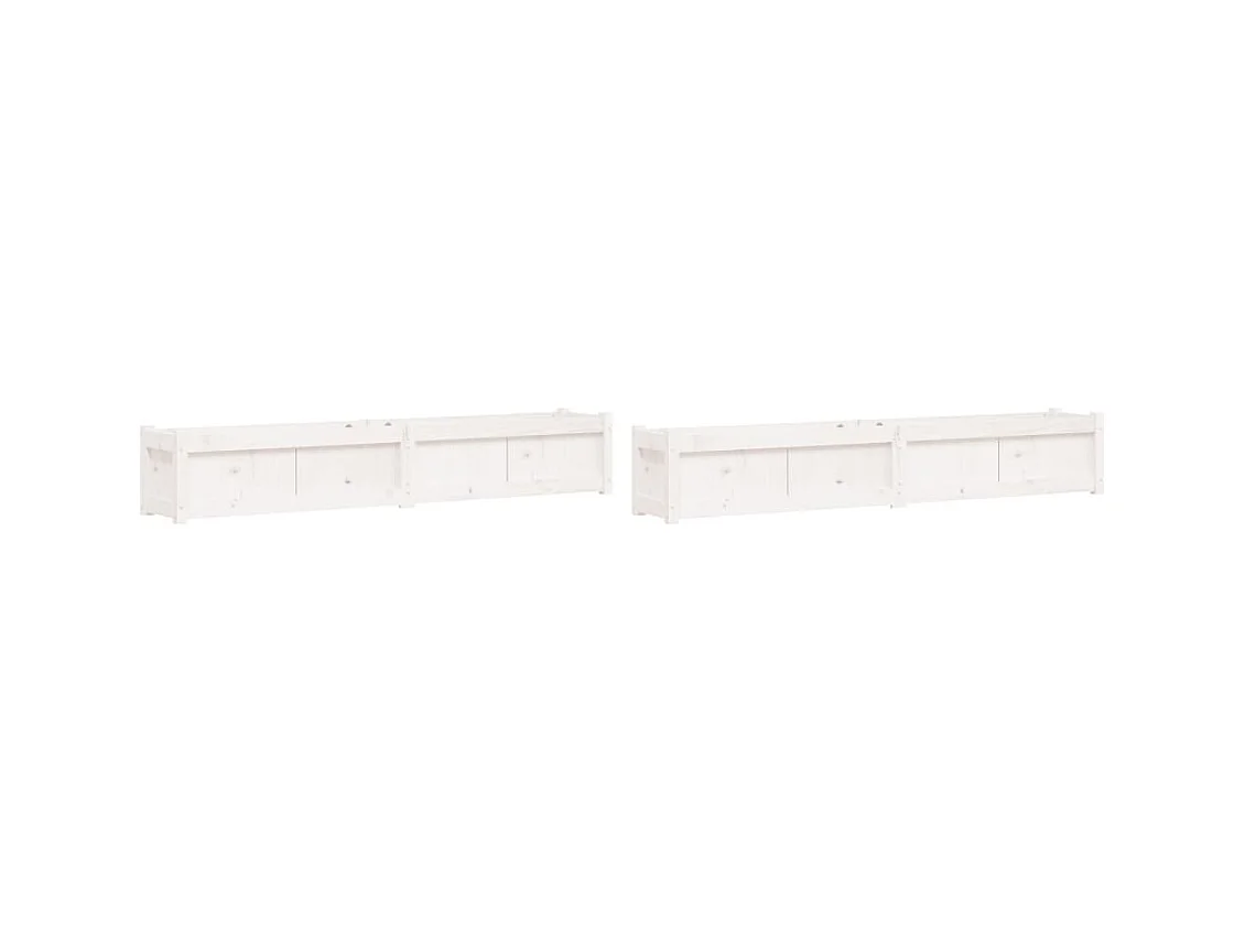 Jardinière bac lit surélevé bois blanche 180 x 31 x 31 cm 02_0039039