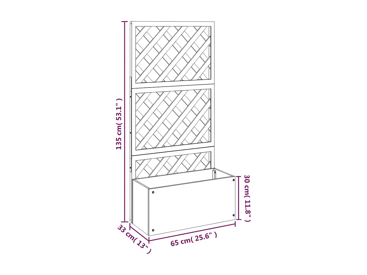 Jardinière bac lit surélevé grise 65 x 33 x 135 cm 02_0038598