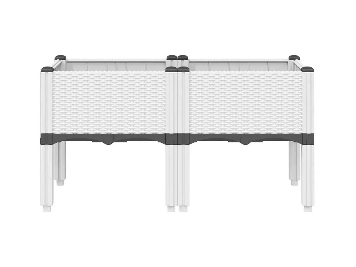 Jardinière bac lit surélevé blanche 80 x 40 x 42 cm 02_0038168