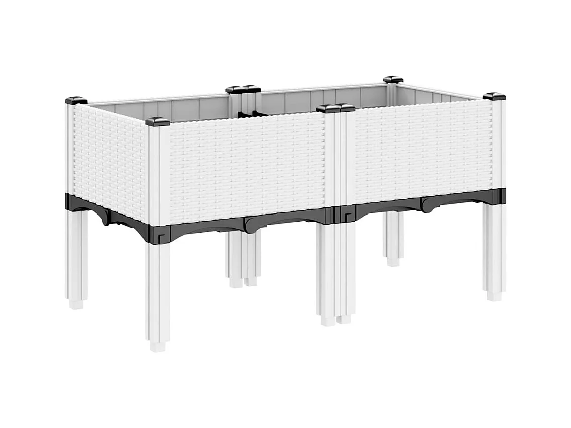 Jardinière bac lit surélevé blanche 80 x 40 x 42 cm 02_0038168