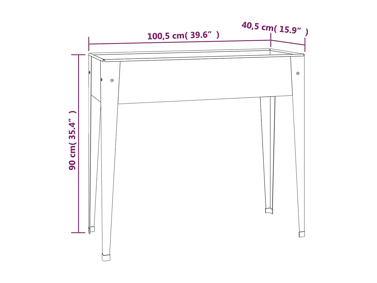 Fioriera aiuola rialzata vassoio piante fiori terrazza giardino 100,5 x 40,5 x 90 cm acciaio zincato Argento 02_0037289