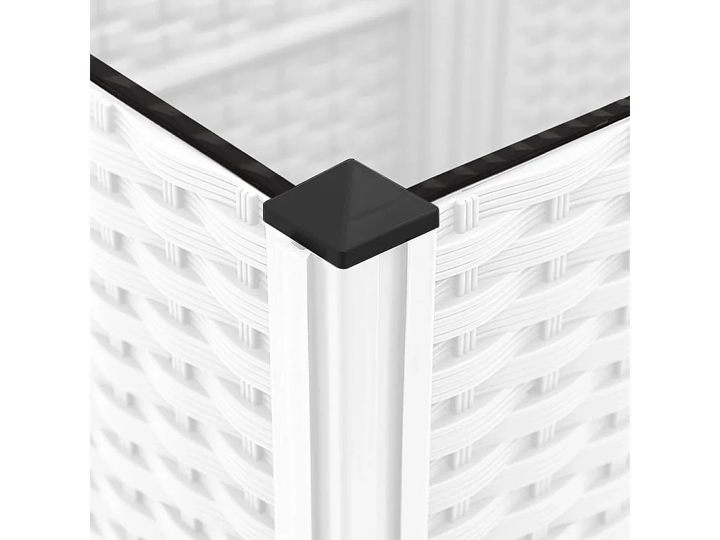 Fioriera rialzata per aiuola fioriera per terrazza giardino con traliccio 120 x 120 x 136 cm PP bianco 02_0038226