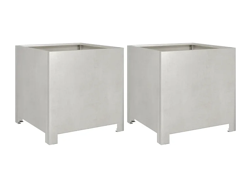 Jardinera para parterres elevados jardineras flores jardín terrazas juego de 2 40 x 40 x 40 cm acero inoxidable color plata 02_0038959