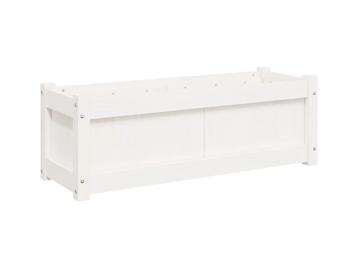 Jardinière bac lit surélevé bois blanche 90 x 31 x 31 cm 02_0039036