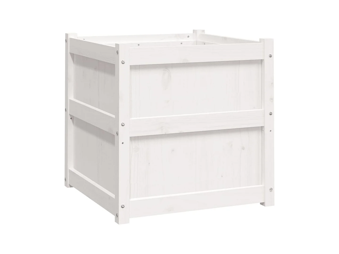 Jardinière bac lit surélevé bois blanche 60 x 60 x 60 cm 02_0037723