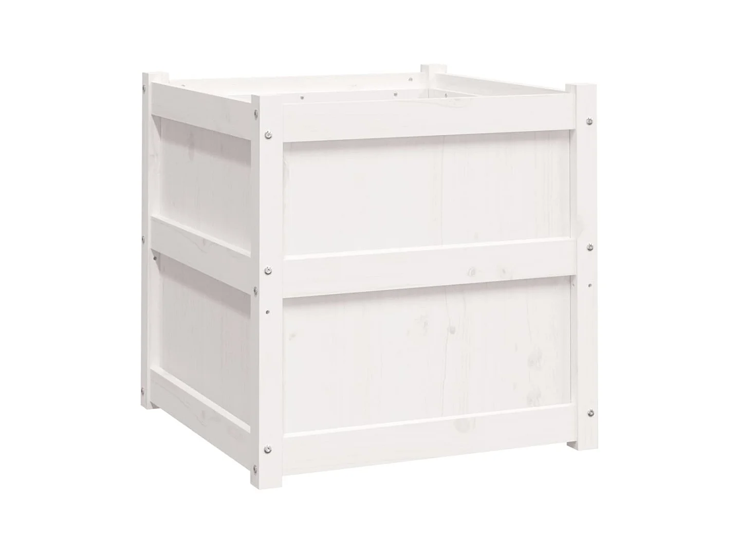 Jardinière bac lit surélevé bois blanche 60 x 60 x 60 cm 02_0037723