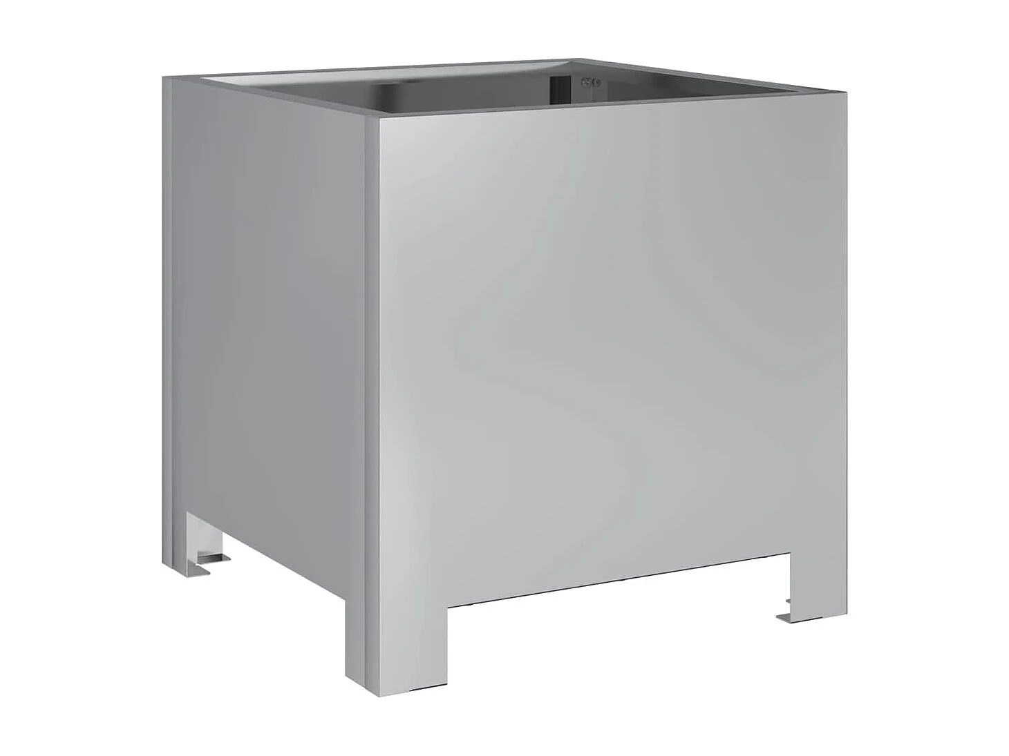 Fioriera rialzata per aiuole fioriere giardino terrazze set da 2 30 x 30 x 30 cm acciaio zincato argento 02_0038919