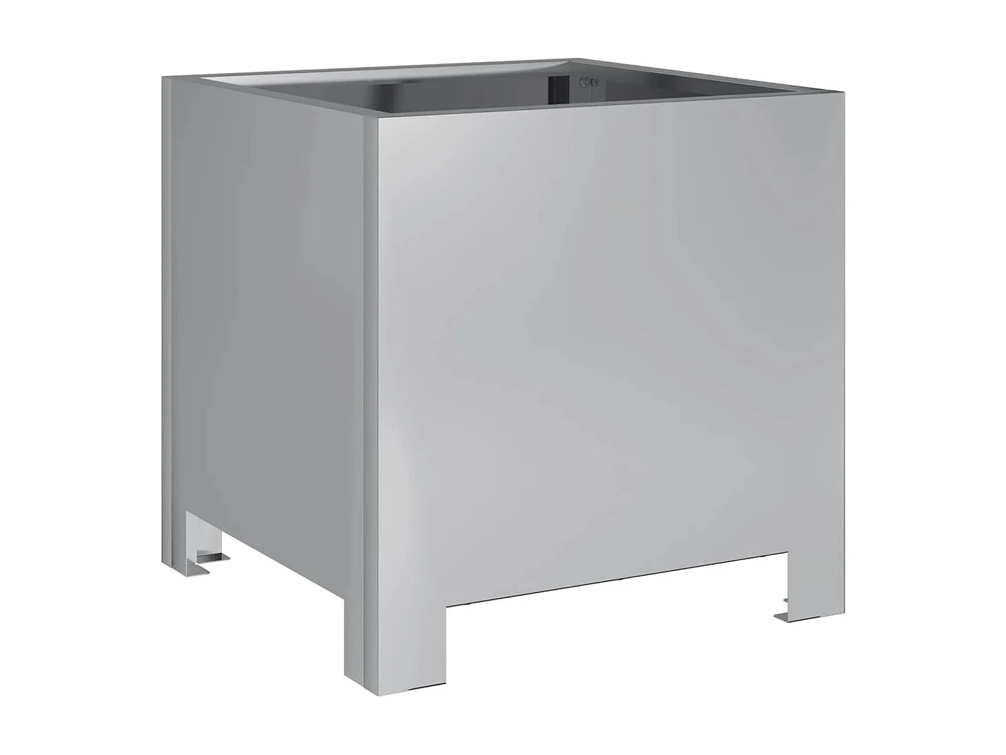 Fioriera rialzata per aiuole fioriere giardino terrazze set da 2 30 x 30 x 30 cm acciaio zincato argento 02_0038919