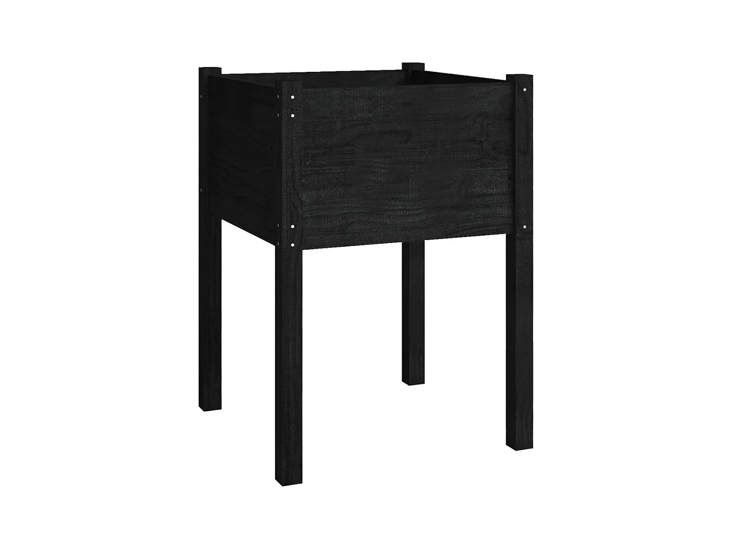Vassoio per fioriera aiuola rialzata piante fiori terrazza giardino 50 x 50 x 70 cm legno di pino massiccio nero 02_0037674