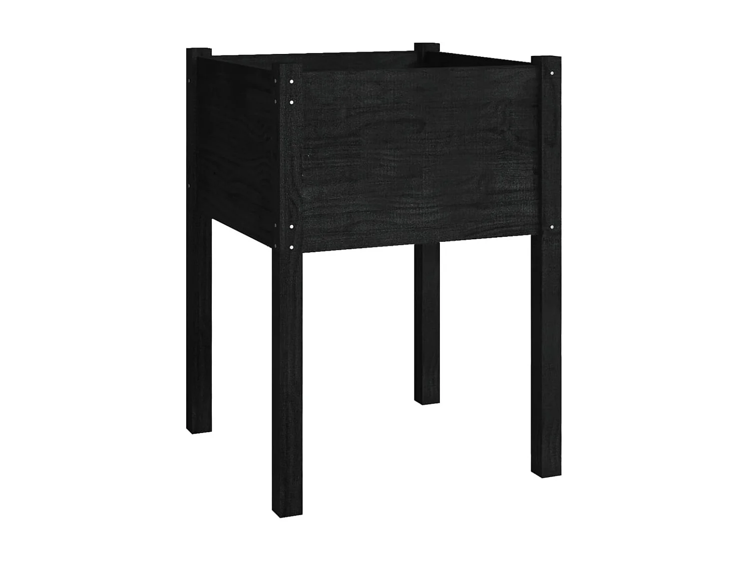 Vassoio per fioriera aiuola rialzata piante fiori terrazza giardino 50 x 50 x 70 cm legno di pino massiccio nero 02_0037674