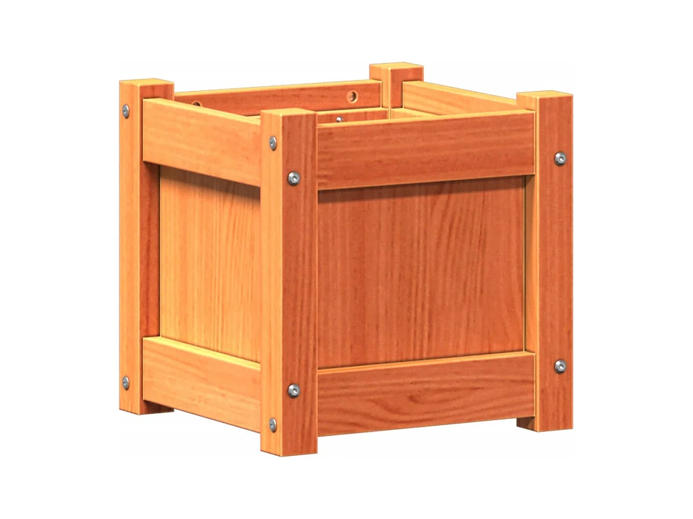 Vassoio per fioriera aiuola rialzata piante fiori terrazzo giardino cera 31 x 31 x 31 cm legno massello di pino marrone 02_0038450
