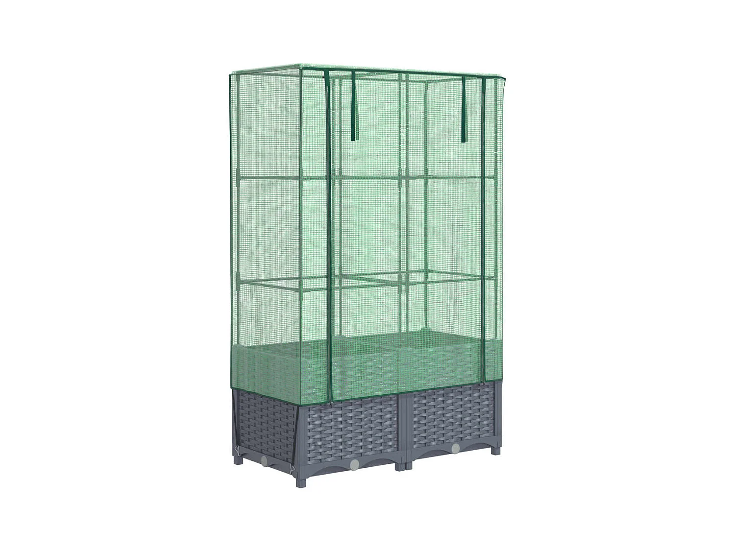 Jardinière bac lit surélevé grise 80 x 40 x 138 cm 02_0038790