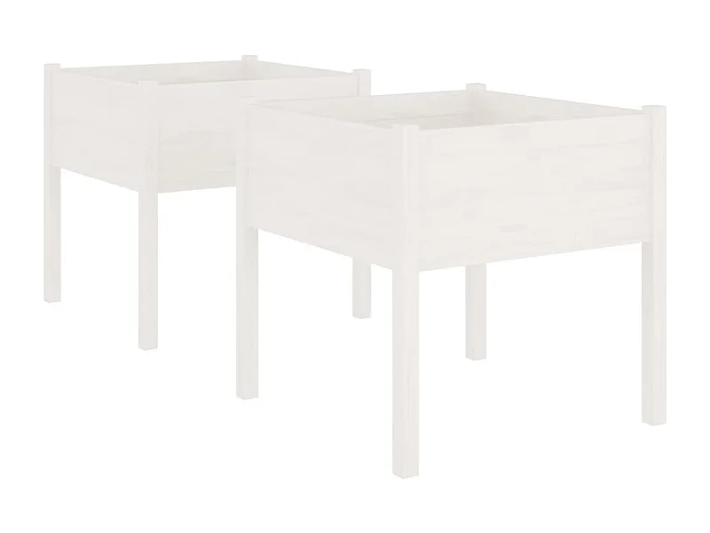 Jardinière bac lit surélevé bois blanche 70 x 70 x 70 cm 02_0039003